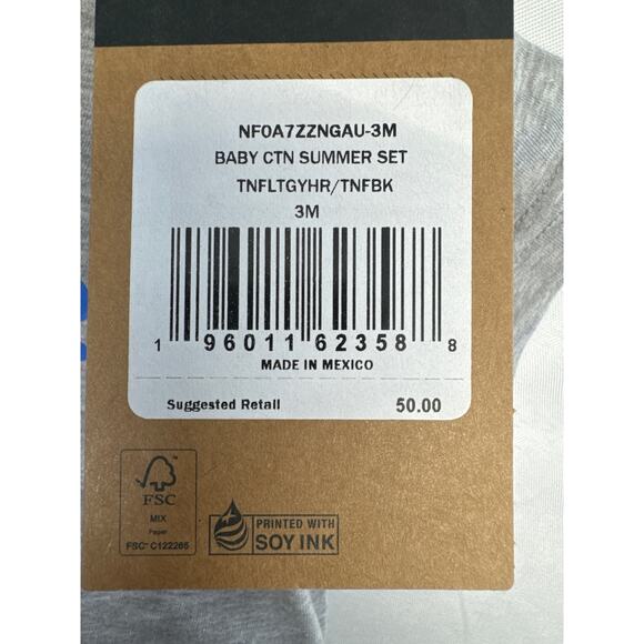 The North Face Summer Set Black Shorts Gray Tshirt Baby Infant 3M - Picture 6 of 9